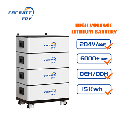 Batteria al litio ricaricabile ad alta tensione di 204v 10kwh per il sistema di energia solare