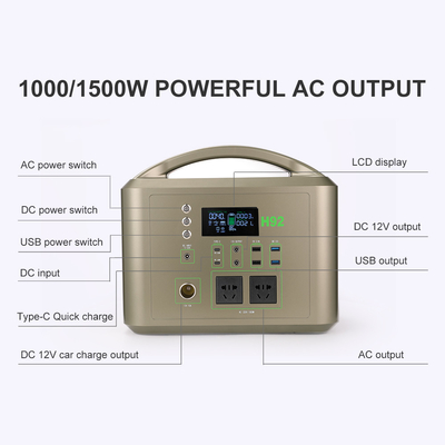 Outdoor Power Supply Lithium Ion Battery 1.5kw Portable Energy Storage