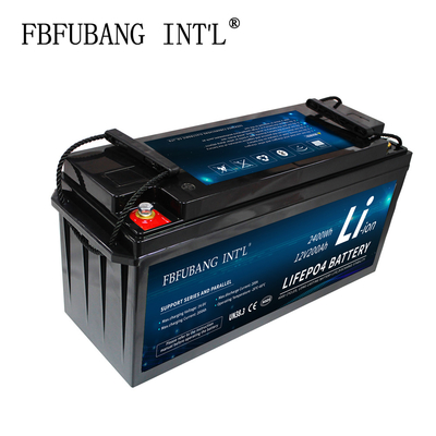 Built In Smart BMS Lifepo4 Battery Pack , 12v 200ah Solar Rechargeable Battery