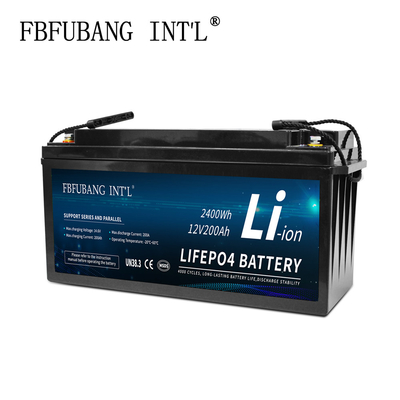 Built In Smart BMS Lifepo4 Battery Pack , 12v 200ah Solar Rechargeable Battery