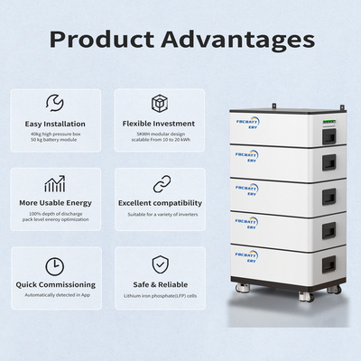 51.2v 100ah ESS Solar Stacked Battery Pack , High Voltage Lifepo4 Lithium Battery